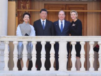 I Principi di Monaco Alberto II e Charlene ricevono il presidente cinese Xi Jinping e la moglie Peng Liyuan