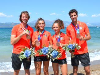 Le due squadre monegasche, femminile e maschile, portano a casa due belle medaglie di bronzo nella prova di beach rowing sprint a Patrasso (Grecia) nei Giochi del Mediterraneo sulla Spiaggia.
