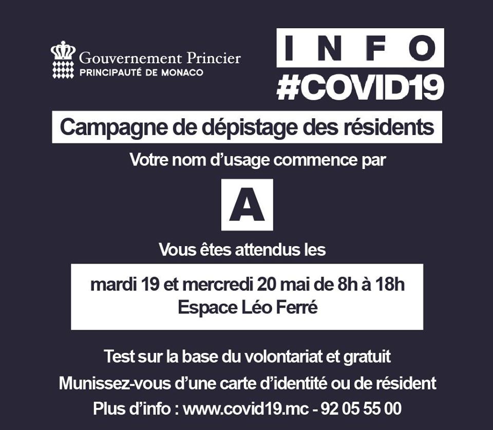 #COVID19 MONACO: UN NUOVO CASO ED INIZIO DEI RAPID TEST A TUTTA LA POPOLAZIONE