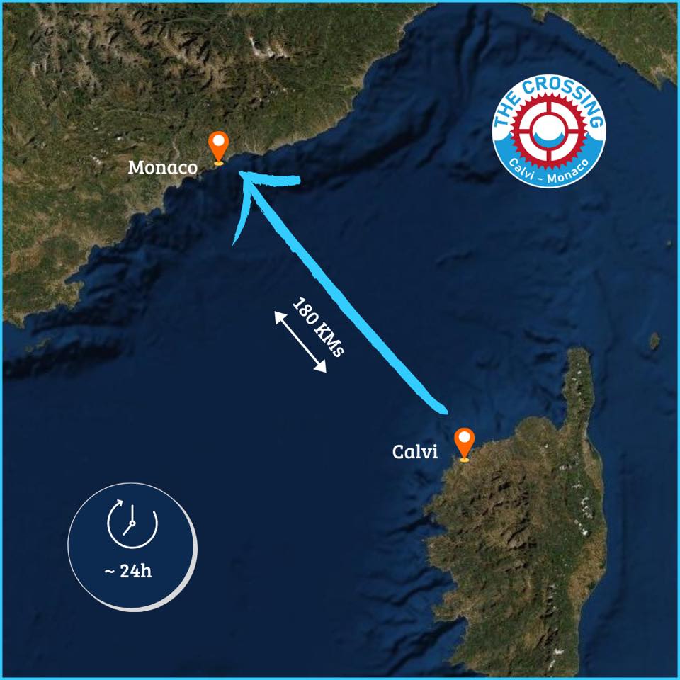 Parte sabato 12 settembre lThe Crossing Calvi Monaco Water bike Challenge organizzata dalla Fondazione Princesse Charlene di Monaco