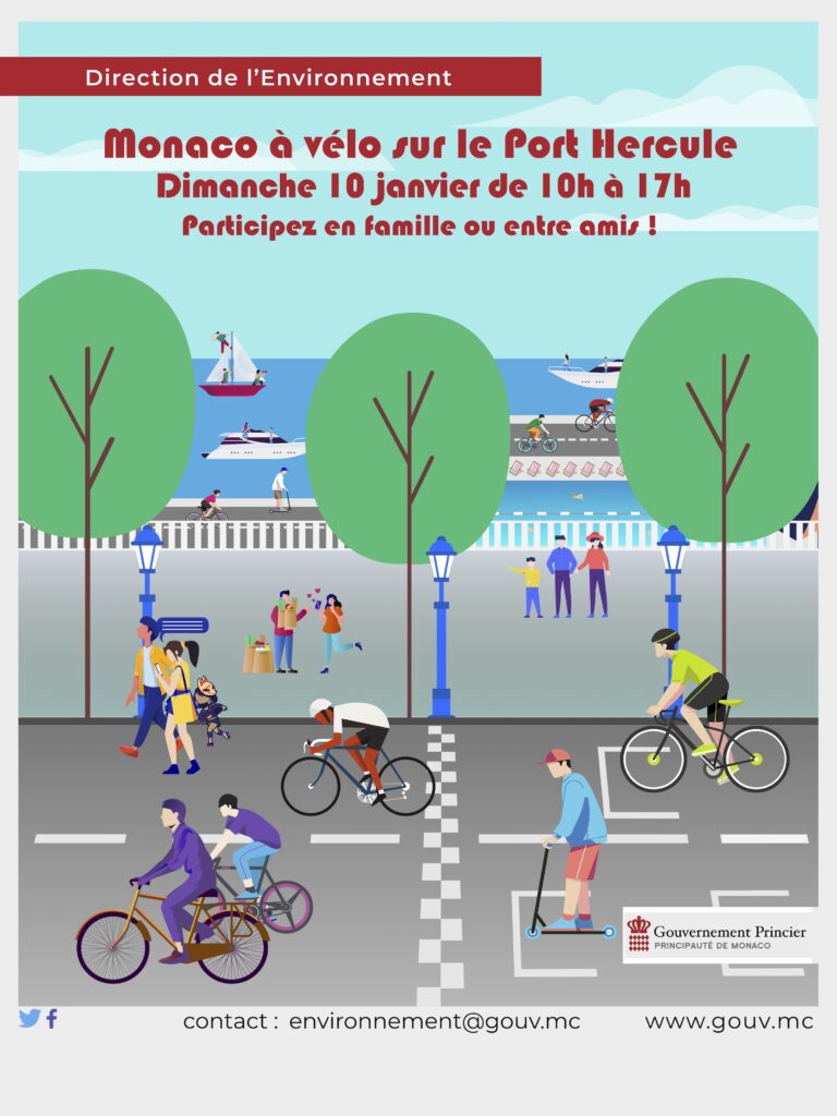  residenti del Principato sono invitati a passare domenica 10 gennaio in bicicletta, in famiglia dalle ore 10 alle 17, un evento organizzato dalla Direzione dell'Ambiente 