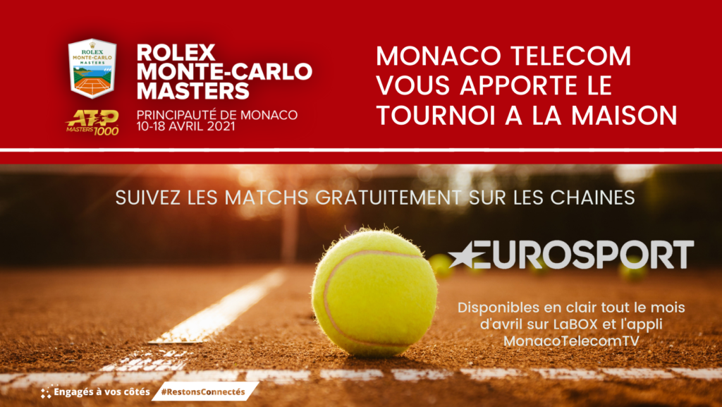 Monaco Telecom offre in chiaro i canali di Eurosport per permettere agli utenti di vedere il Monte Carlo Masters di Tennis che si svolge a porte chiuse