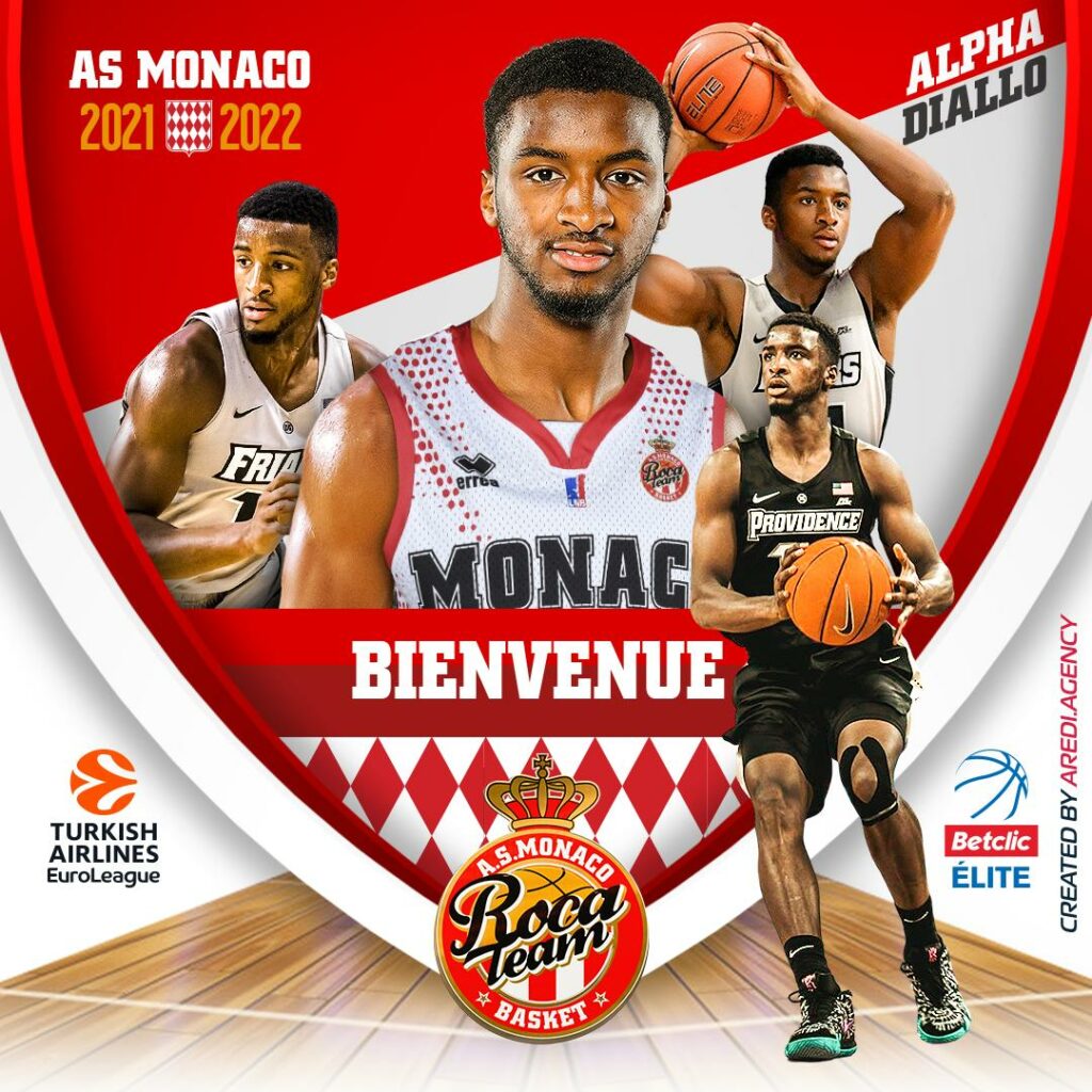 L'AS Monaco è lieta di annunciare la firma dell'ala americano-guineana Alpha Diallo per la prossima stagione.