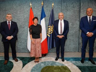 Annick Girardin, ministro francese del mare, ha visitato l'Organizzazione idrografica internazionale (IHO), durante una visita ufficiale nel Principato di Monaco accompagnata dal direttore Luigi Sinapi