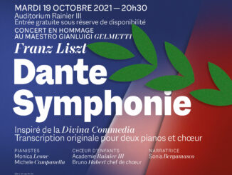 ConcertoFranz Liszt, Dante Symphonie, martedì 19 ottobre alle ore 20.30, il primo evento della XXI Settimana della lingua italiana nel mondo