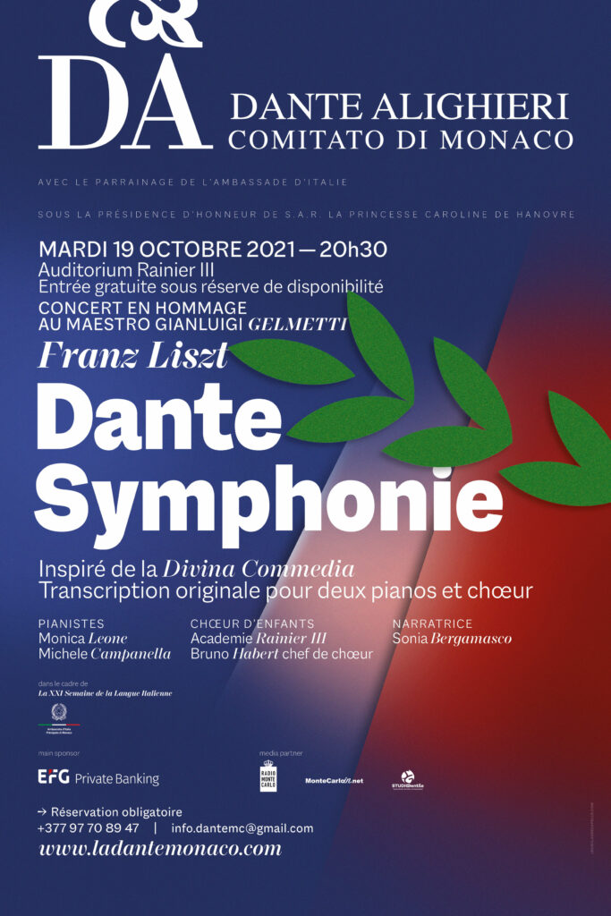 ConcertoFranz Liszt, Dante Symphonie, martedì 19 ottobre alle ore 20.30, il primo evento della XXI Settimana della lingua italiana nel mondo