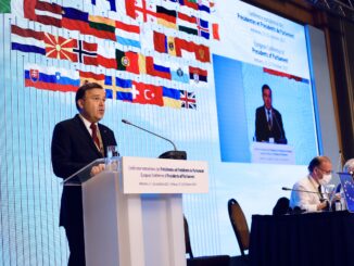 Stephane Valeri alla conferenza Europea dei presidenti di Parlamento riuniti ad Atene