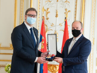 Il Principe Albert II ha ricevuto in visita il Presidente della Repubblica Serba Aleksandar Vucic