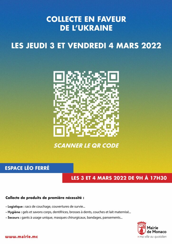 Il Comune di Monaco organizza una raccolta fondi di beni di prima necessità per l'Ucraina