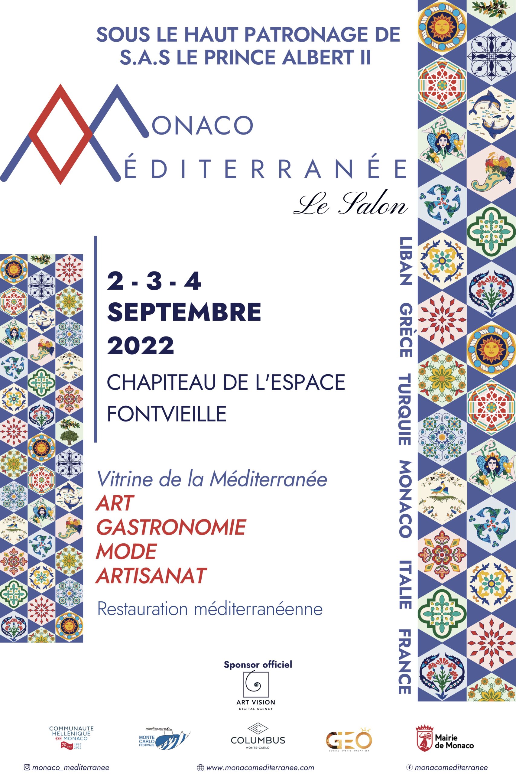 MONACO MÉDITERRANÉE un nuovo salone co i prodotti tipici del Mediterraneo dal 1 al 4 settembre allo Chapiteau di Fontvieille