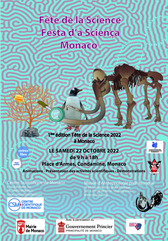 I edizione della Festa della Scienza a Monaco, place d'Armes, sabato 22 ottobre dalle ore 9 alle 16