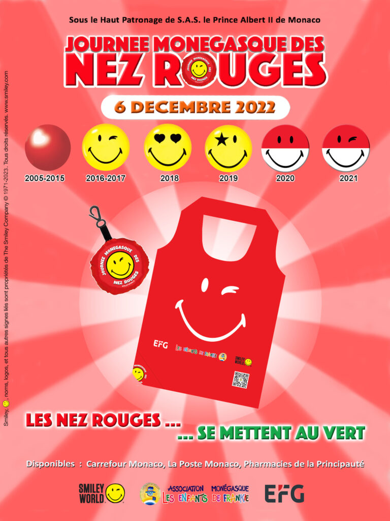 L'associazione monegasca Les Enfants de Frankie presenta la 18ma edizione dei "Nez Rouge" che quest'anno annuncia una trasformazione in shopping bag