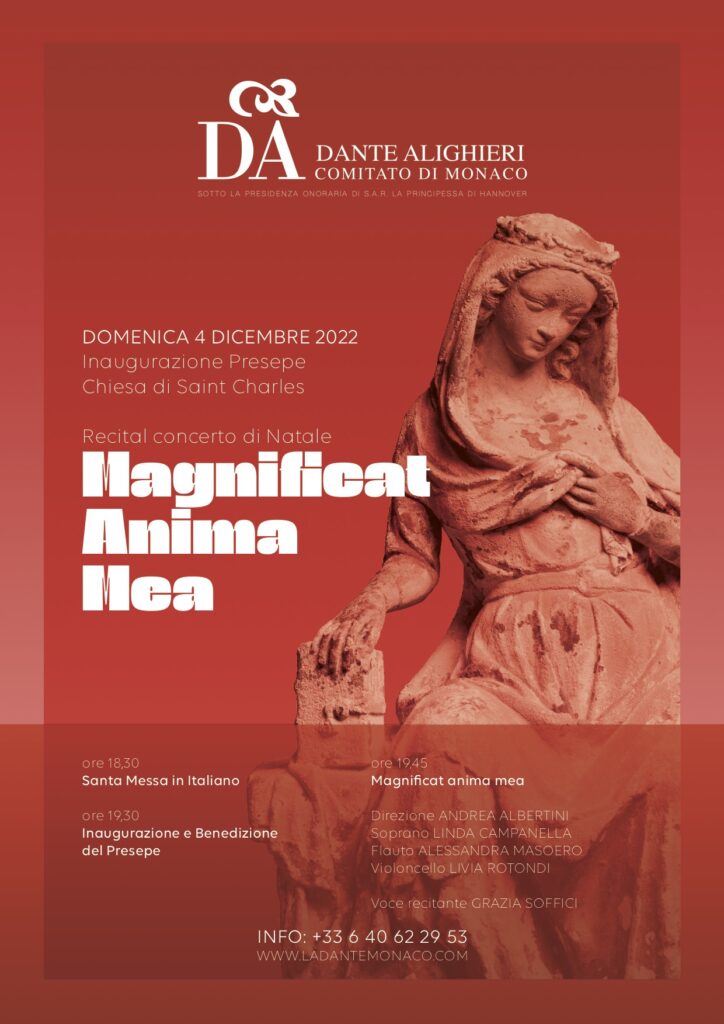 La Dante Monaco, invita alla benedizione del Presepe alla Chiesa di Saint Charles domenica 4 dicembre ore 18.30
