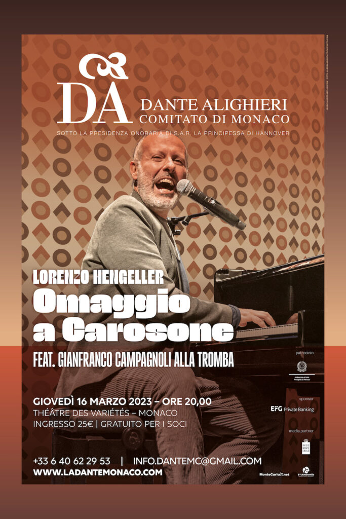 La Dante Alighieri di Monaco celebra il grande Renato Carosone il 16  marzo sul palco Lorenzo Hengeller