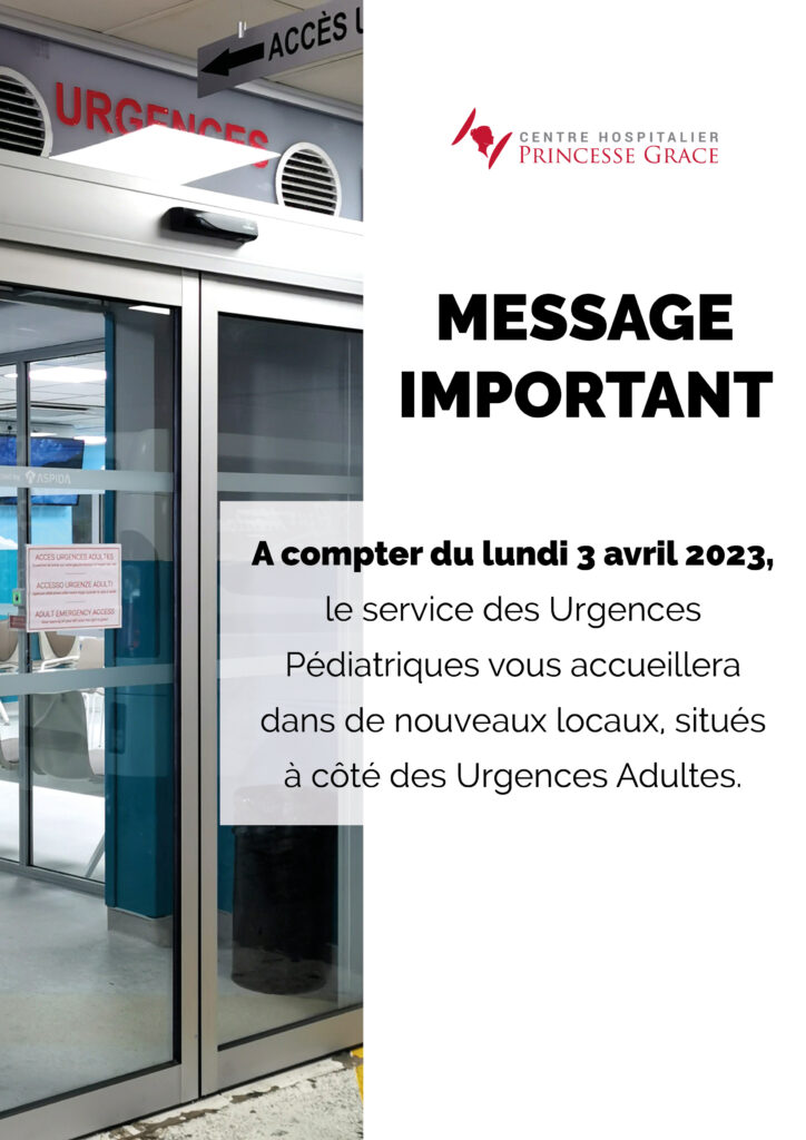 Da lunedì 3 aprile il Pronto Soccorso Pediatrico del CHPG di Monaco trasloca nei nuovi locali accanto alle Urgences degli adulti.