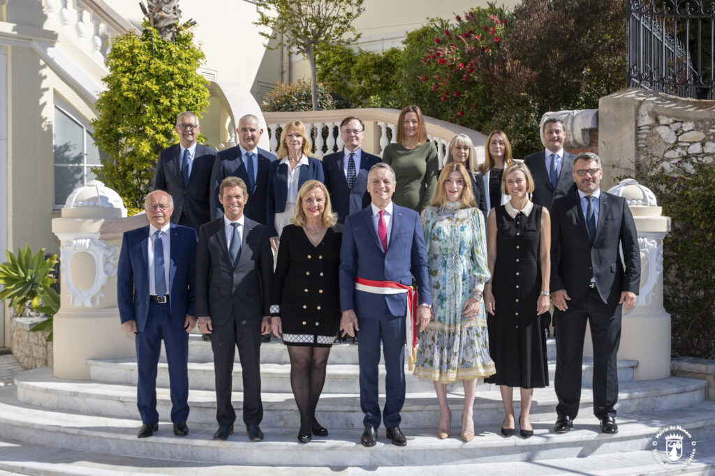 Cerimonia d'insediamento del sindaco Georges Marsan eletto per la sesta volta e della sua giunta nel Comune di Monaco