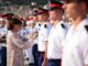 La Principessa Stephanie di Monaco consegna le insegne agli allievi Carabinieri di Monaco