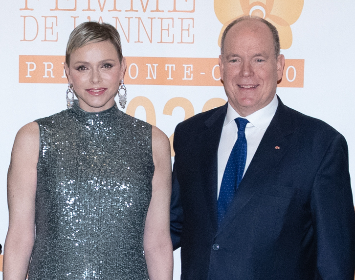 I Principi Alberto II e Charlene durante la loro partecipazione al Prix Monte-Carlo Femme de l'Anne2e 2023.