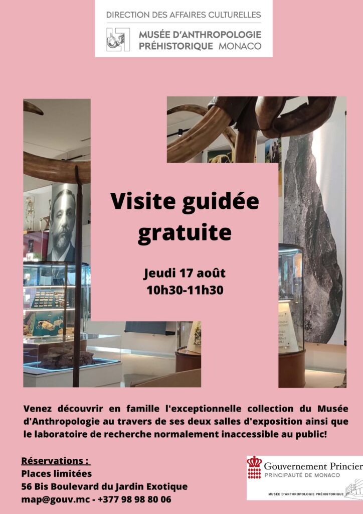 Visita guidata e gratuita al Museo d'Antropologia di Monaco il 17 agosto e il 24 agosto notte delle stelle