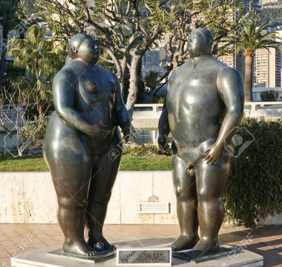 Adamo ed Eva di Fernando Botero esposte sulla terrazza a Monte-Carlo