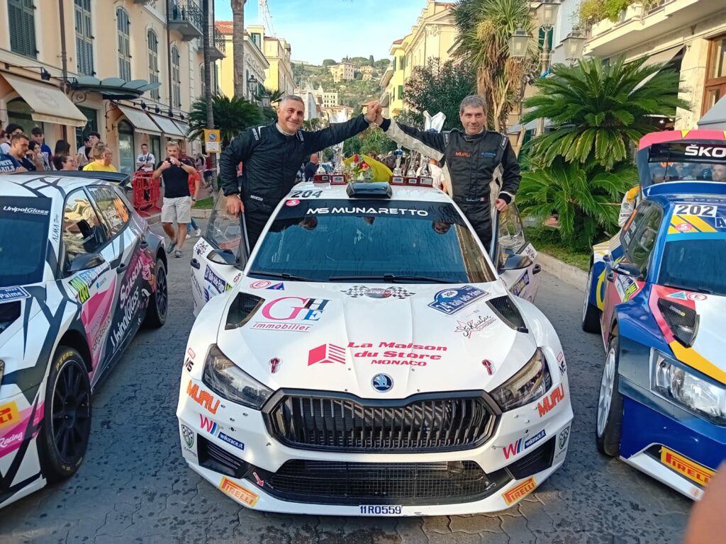 Elio Cortese, pilota residente nel Principato di Monaco, e Domenico Verbicara, navigatore, vincono il Rally delle Palme di Sanremo