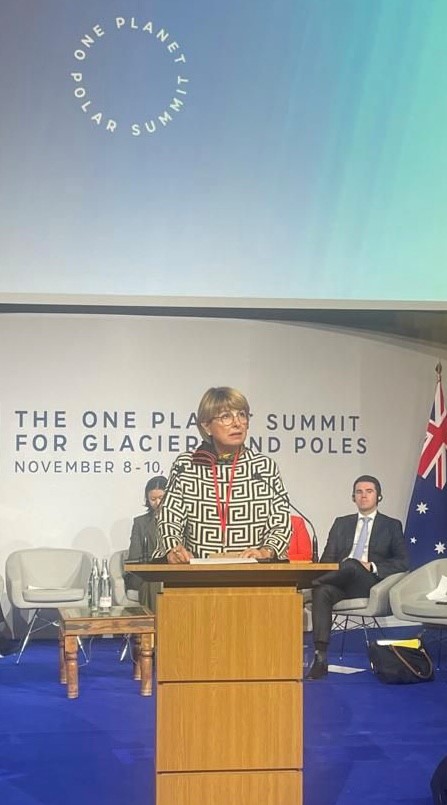 Isabelle Berro-Amadei, Ministro delle Relazioni Estere e della Cooperazione, ha partecipato al "One Planet Summit for Glaciers and Poles" a Parigi