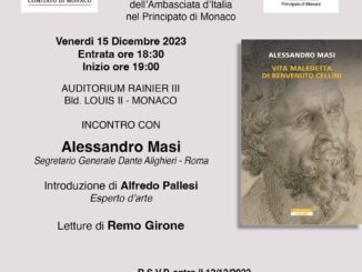 La Dante Alighieri Monaco presenta il libro di Alessandro Masi "Vita maledetta di Benvenuto Cellini".