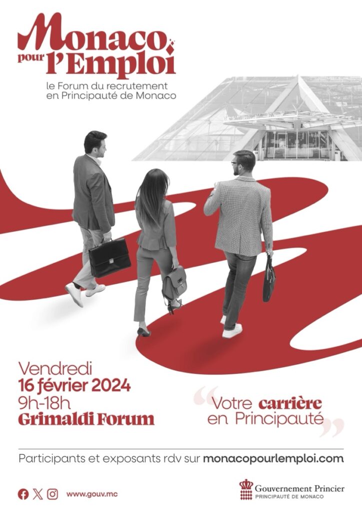 Venerdì 16 febbraio presso il Grimaldi Forum si terrà la seconda edizione del forum "Monaco pour l’Emploi" ossia Monaco per l'Impiego