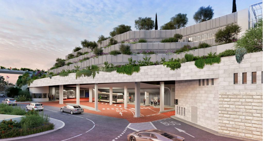 Entrata del parcheggio Les Salines  a Monaco, che aprirà per aprile 2024, o