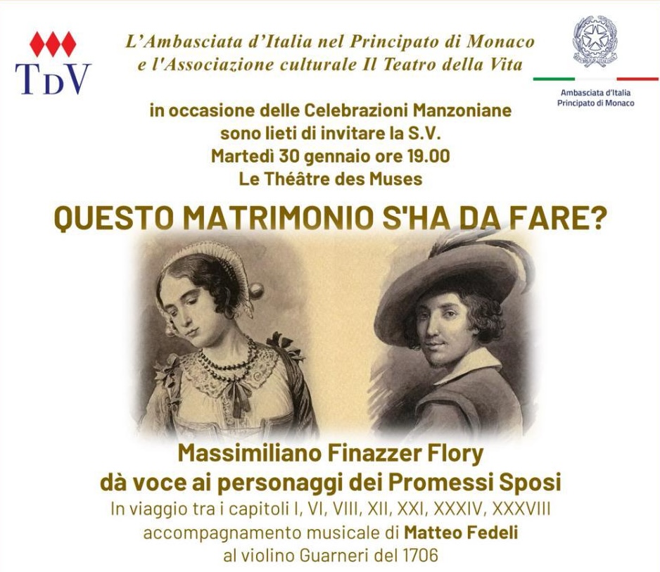 Nasce l'associazione Il Teatro della Vita fondato da Carolina Labadini Mosti con spettacolo di Massimiliano Finazzer Flory su i Promessi sposi