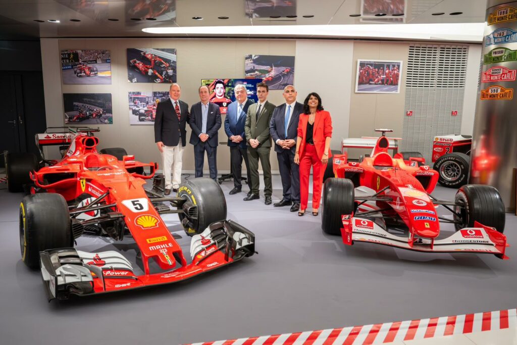 Il Principe Alberto II ha inaugurato l'expo 3Ferrari F1 a Monaco: Storie e Vittorie" la Collezione di Vetture del Principe di Monaco