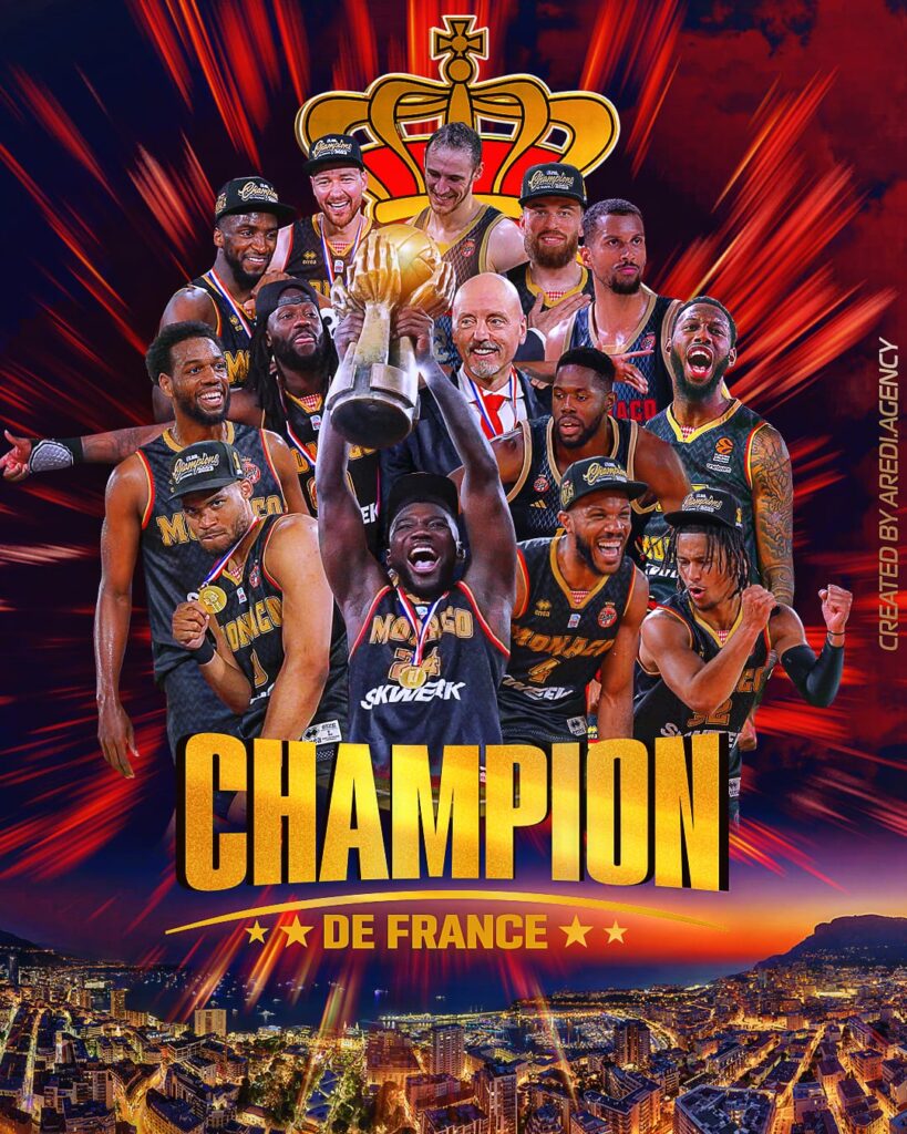 Basket: L'ASMonaco Basket vince il Campionato di Francia battendo a Parigi la squadra del Paris Basketball