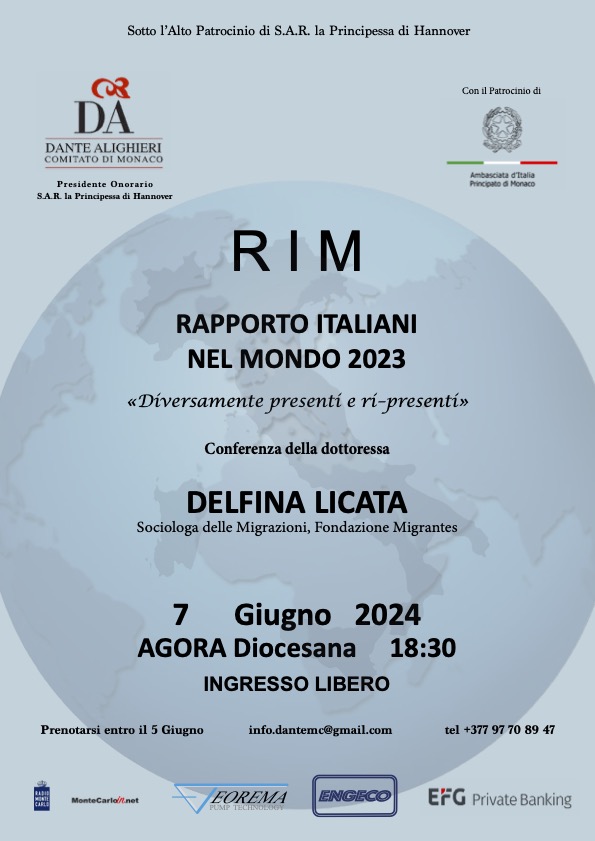 La sociologa delle migrazioni, Delfina Licata, è l'invitata della Dante Alighieri di Monaco e presenterà presso l’Auditorium AGORA della Casa diocesana, il Rapporto Italiani nel Mondo 2023.