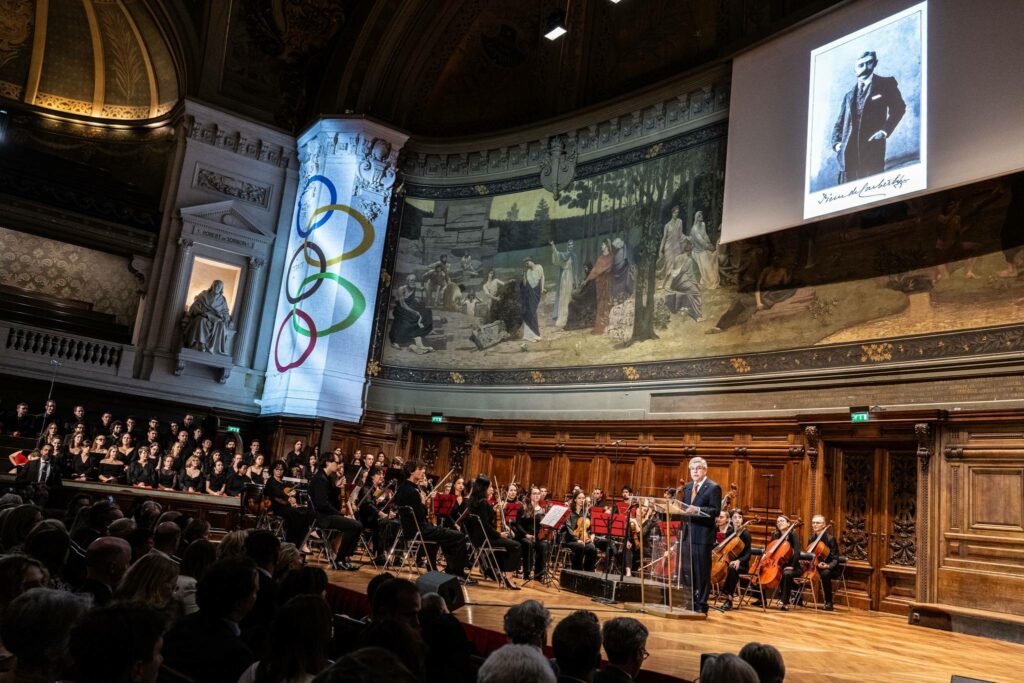 concerto filarmonica in presenza della Principessa Charlene di Monaco per i 130 anni dei Giochi Olimpici moderni