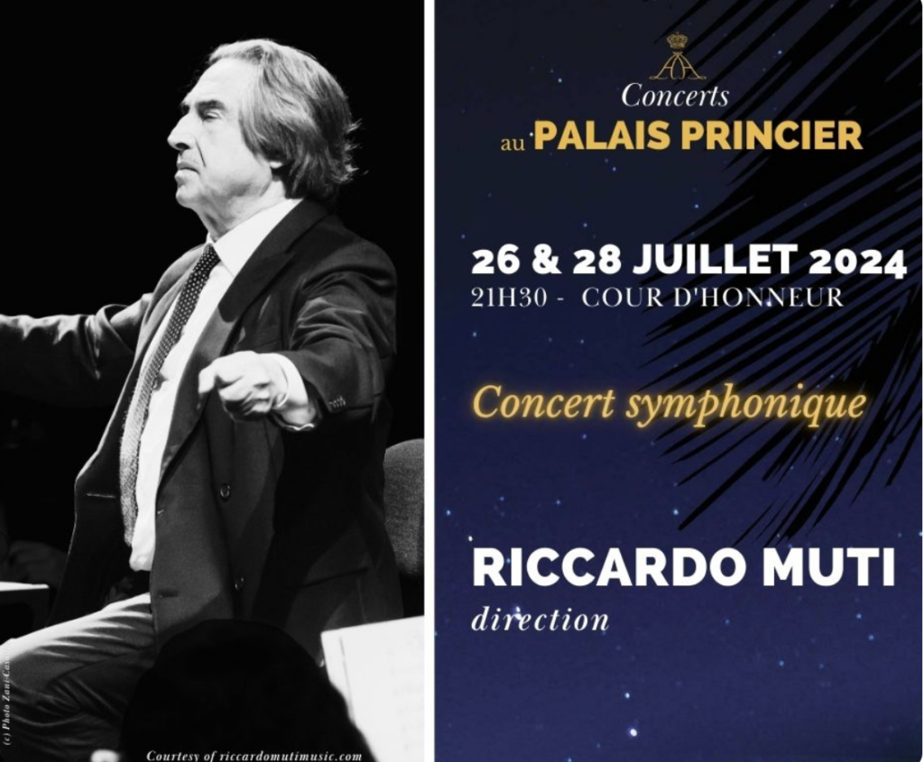 Riccardo Muti dirigerà due concerti nella Corte d'Onore del Palais Princier di Monaco