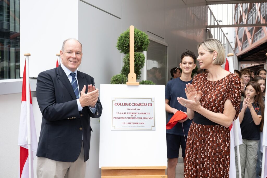 I Principi di Monaco Alberto e Charlene inaugurano il College Charles III