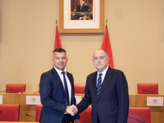 Thomas Brezzo, Presidente del Conseil National di Monaco ha accolto il neo Ministro di Stato Didier Guillaume.