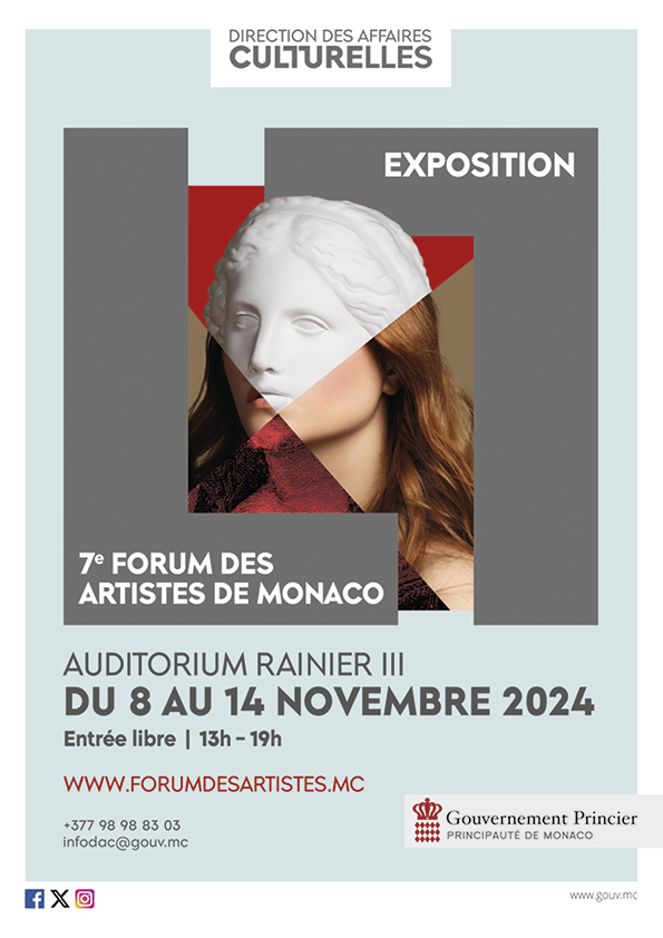 All’Auditorium Rainier III, torna dall'8 al 14 novembre il 7° Forum degli Artisti di Monaco.