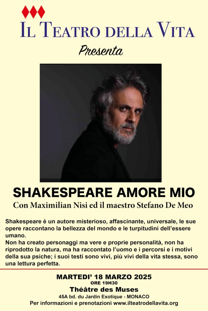 Il Teatro della Vita presenta a Monaco un omaggio a Shakespeare