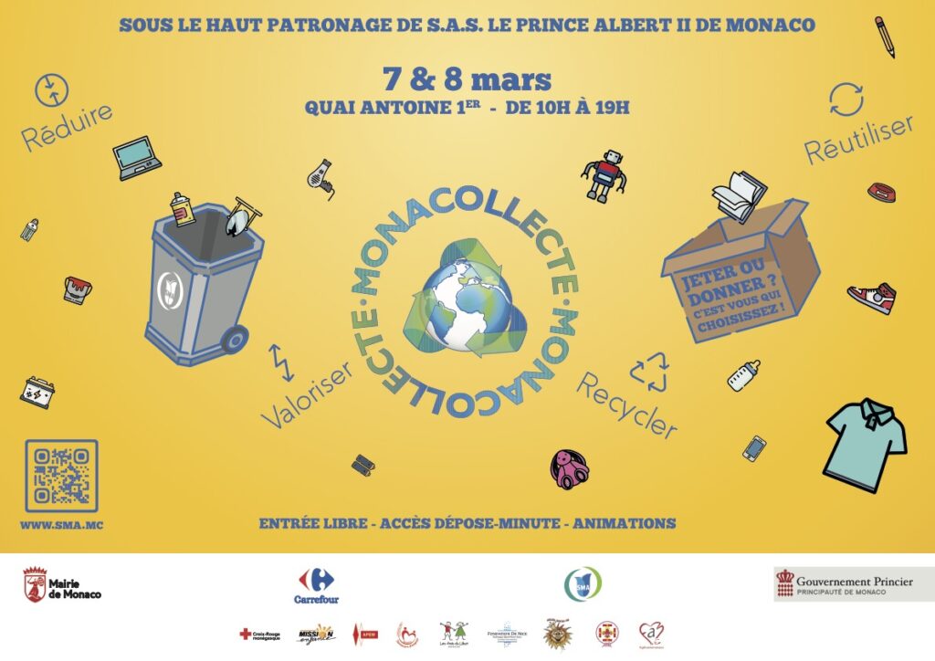 Torna il Monaco Collecte, venerdì 7 e sabato 8 marzo presso il Quai Antoine Ier, organizzato dal Governo di Monaco e la Société Monégasque d'Assainissement (SMA), in collaborazione con il Comune di Monaco.