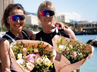 Loubna Freih a destra Mélanie Corthay partite da Vienna hanno attraversato le alpi per giungere a Monaco tra sci, bici e corsa