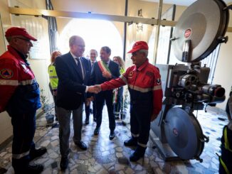 il Principe Alberto II di Monaco, presidente della Croce Rossa Monegasca, è stato ospite d'eccezione a Dolceacqua, per le celebrazioni del 40° anniversario della Protezione Civile “Roberto Bernardinello”.