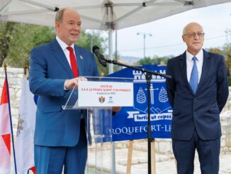 Il Principe alberto ha visitato Roquefort Les Pins accolto dal sindaco Michel Rossi