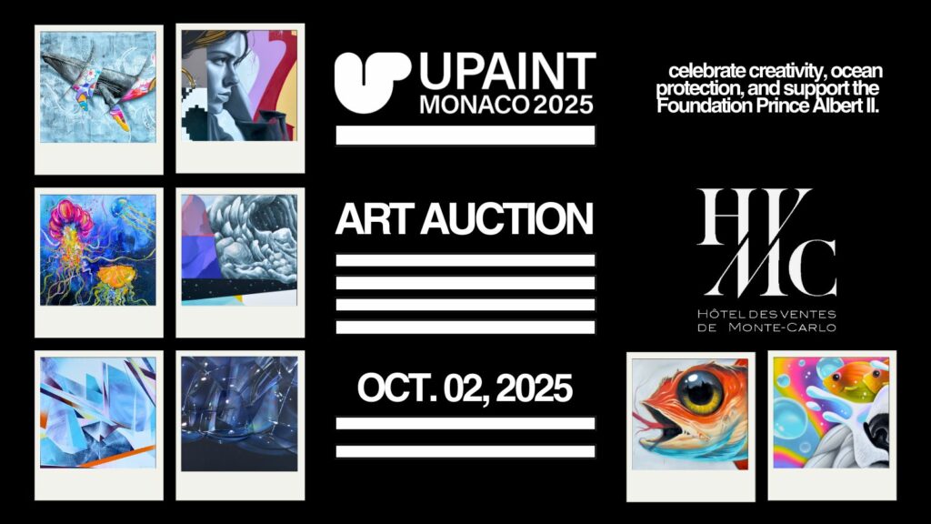 Vendita delle opere di UPAINT 2025, giovedì 2 ottobre ore 18, l’Hôtel des Ventes de Monte-Carlo 14 Quai Antoine Ier Monaco