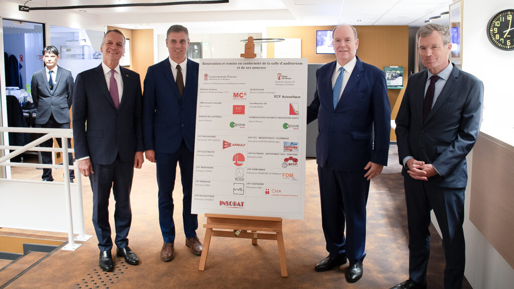 Il Principe Alberto II inaugura il rinnovato auditorium Marc César Scotto