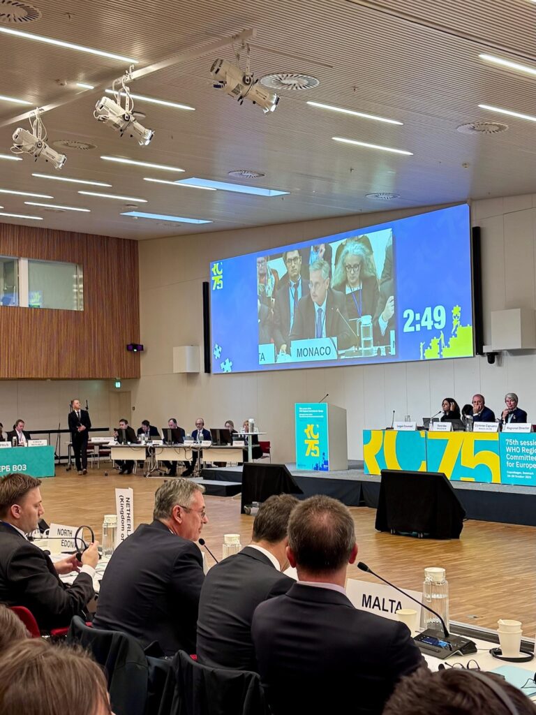 Monaco ha parteciapato all 75a sessione oMS a Copenaghen in Danimarca