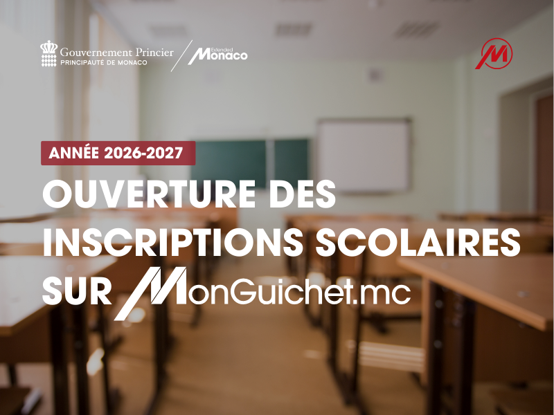 L'Educazione Nazionale di Monaco ha annunciato l’apertura delle iscrizioni per l’anno scolastico 2026–2027 per le scuole di ogni ordine e grado.