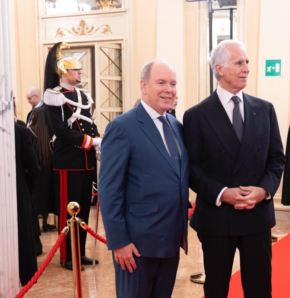 Il principe Alberto II di Monaco con Giovanni Malagò presidente della fondazione Milano-Cortina