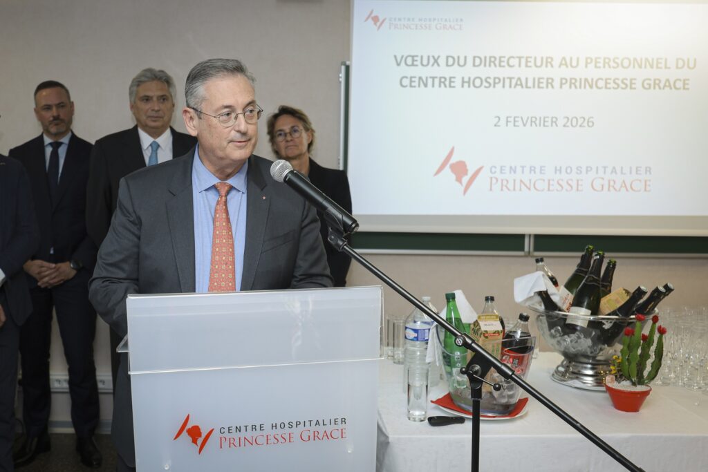 All'ospedale di Monaco CHPG discorso del Ministro della sanità Christophe Robino