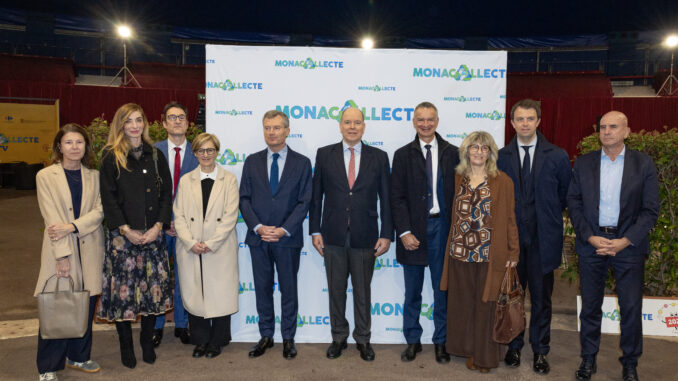 Il Principe Alberto II ha inaugurato MonaCollecte allo chapiteau di Fontvieille